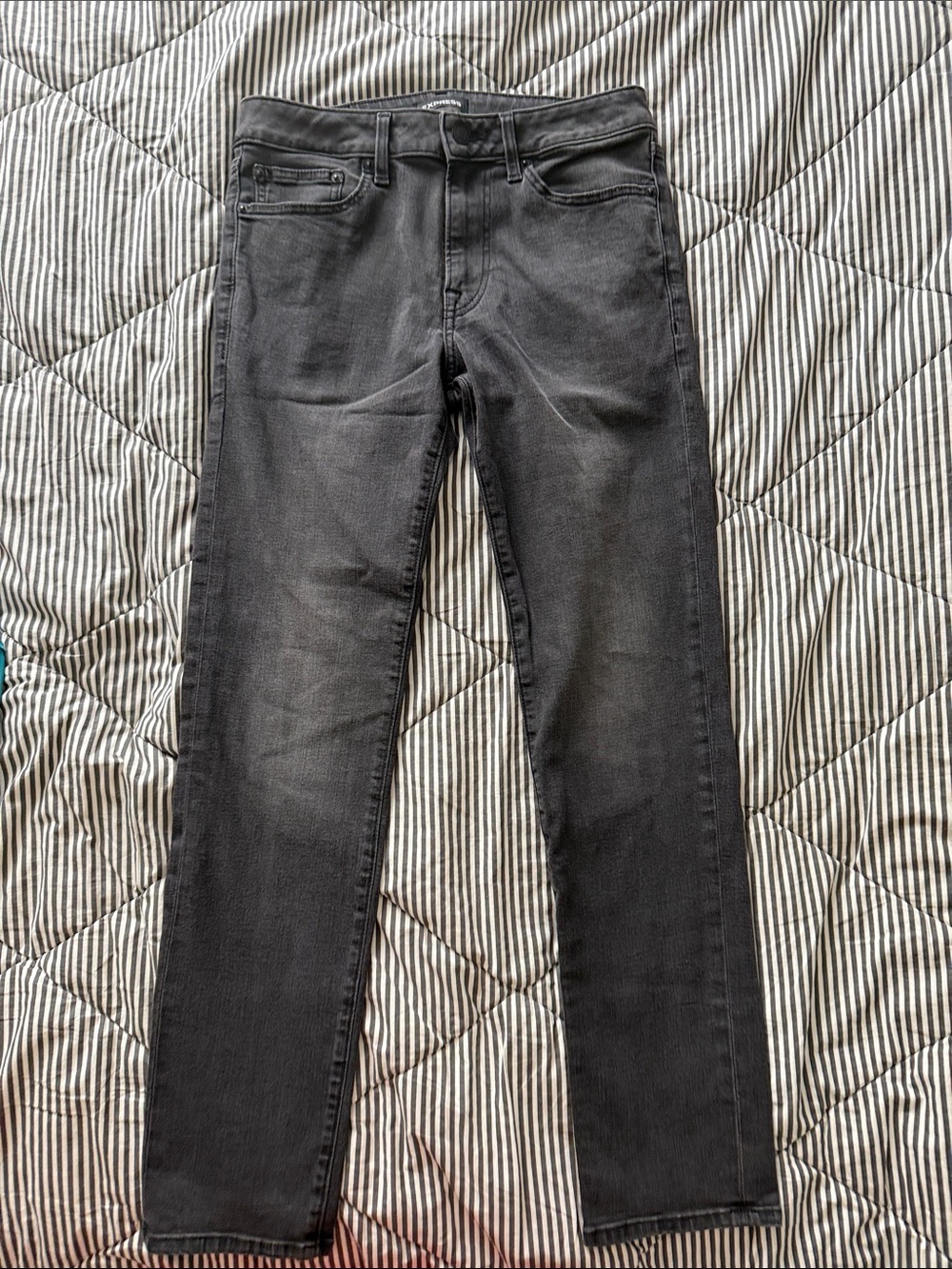 Express Slim Straight Black Jeans 30x32
